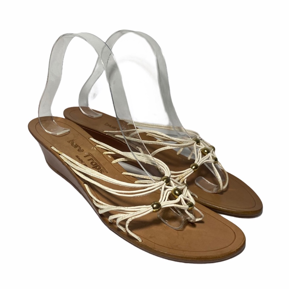 Bare Traps Vanessa Wedge Leather Slip On Sandals Size 9M